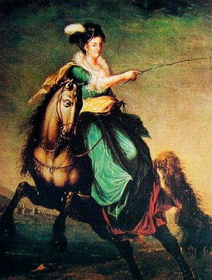 unknow artist Equestrian portrait of Carlota Joaquina of Spain oil painting image